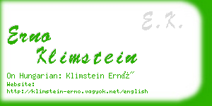 erno klimstein business card